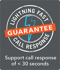 Lightning Fast Call Response Guarantee of less than 30 seconds